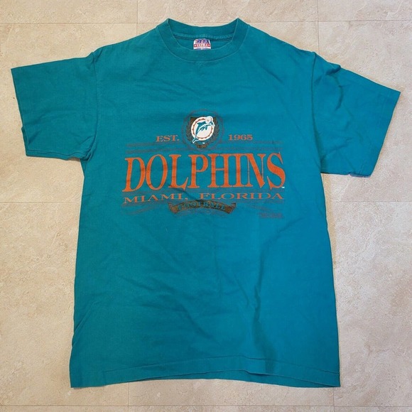 trench Other - Vintage 90s Miami Dolphins Established 1965 Florida NFL Football T Shirt L Large